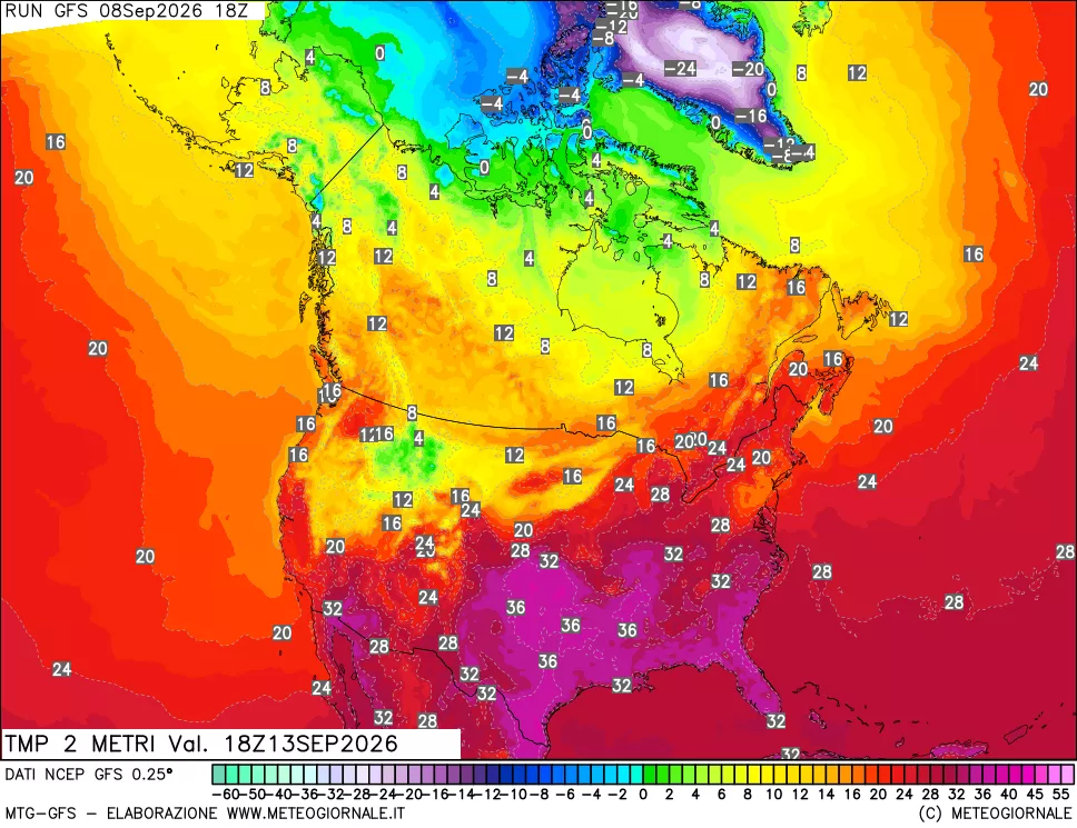 mappa Temp 2 metri