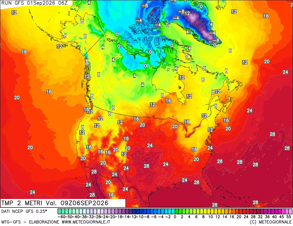 mappa Temp 2 metri