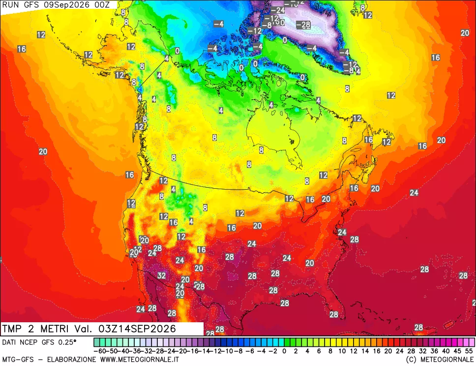 mappa Temp 2 metri