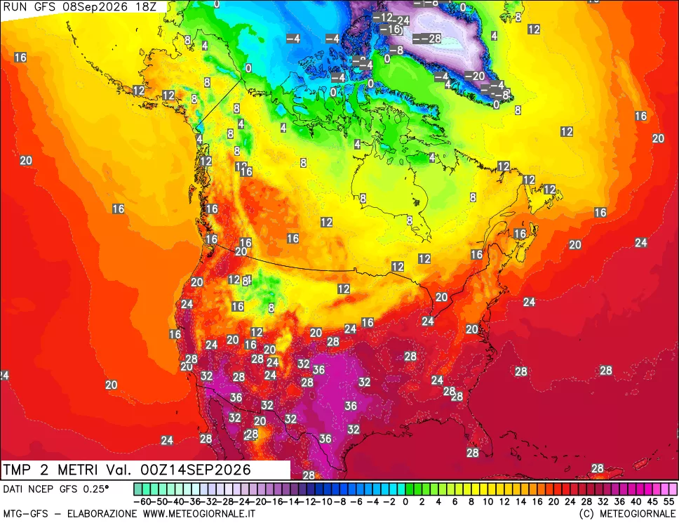 mappa Temp 2 metri