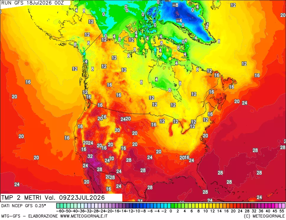 mappa Temp 2 metri
