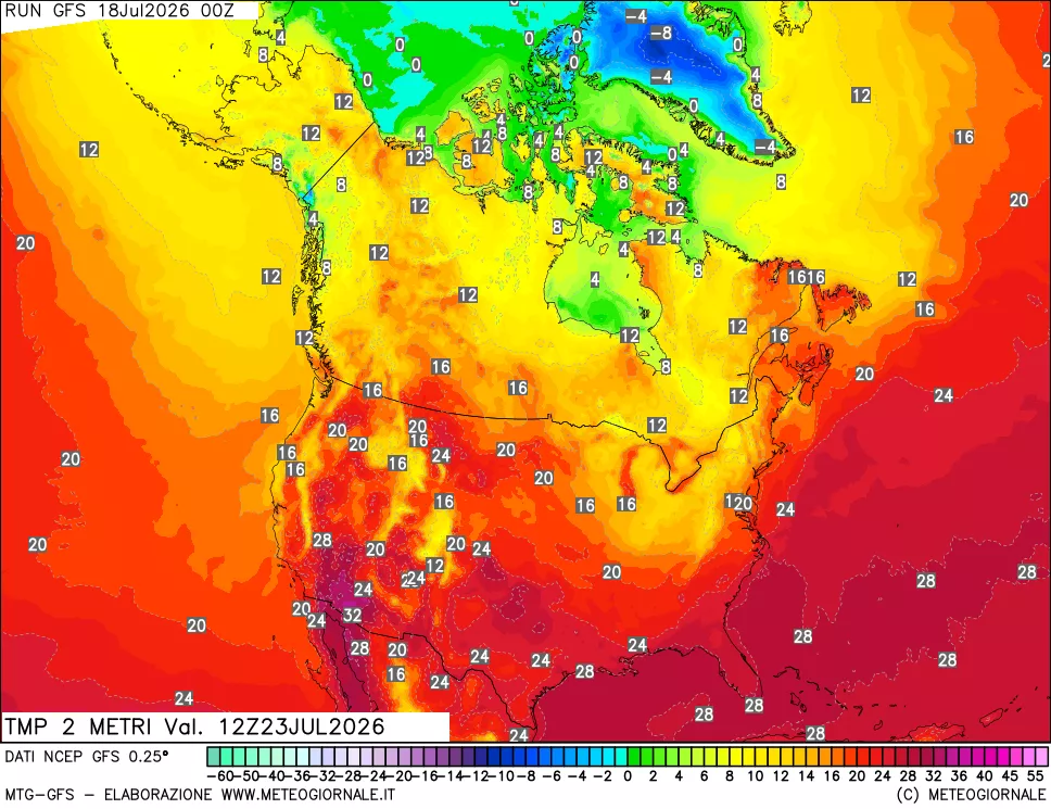 mappa Temp 2 metri