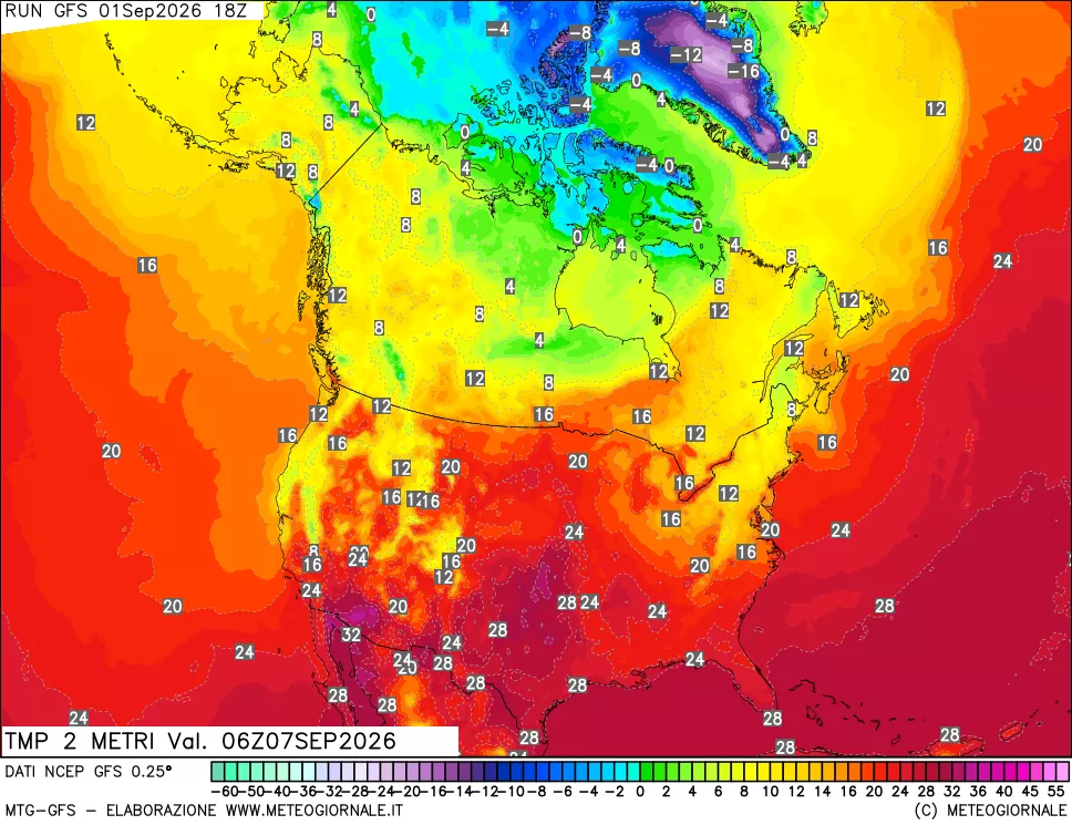 mappa Temp 2 metri