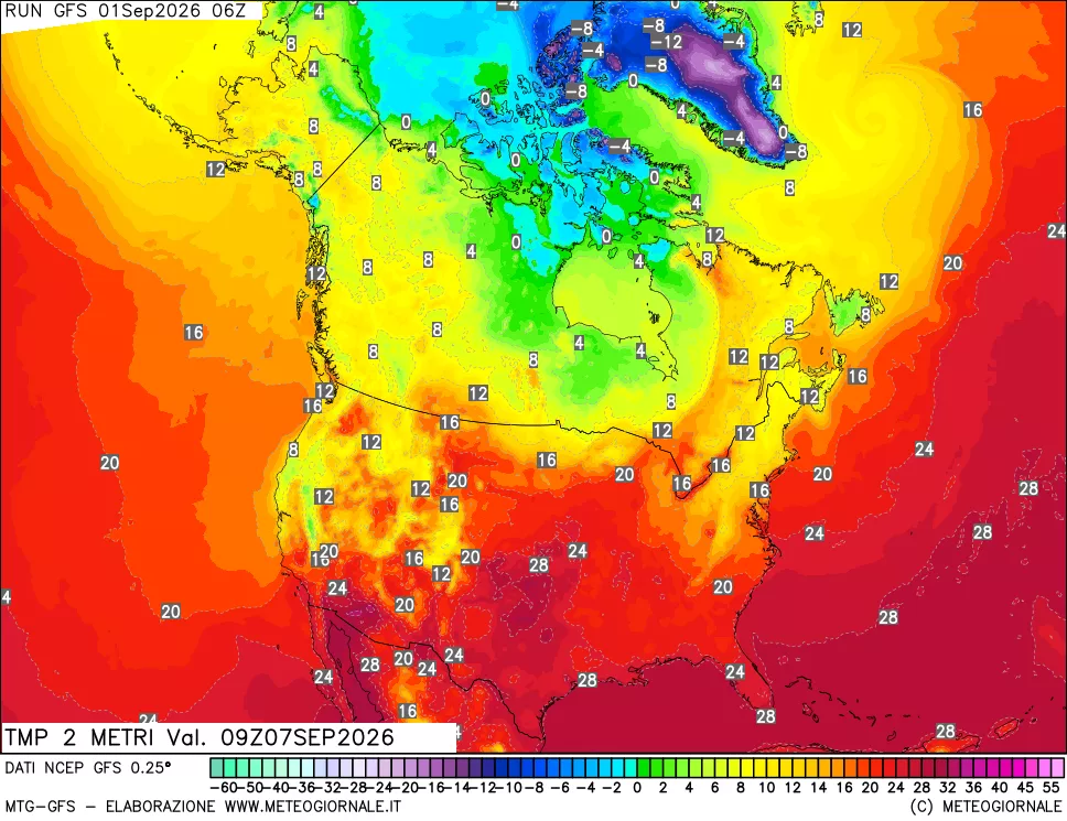 mappa Temp 2 metri