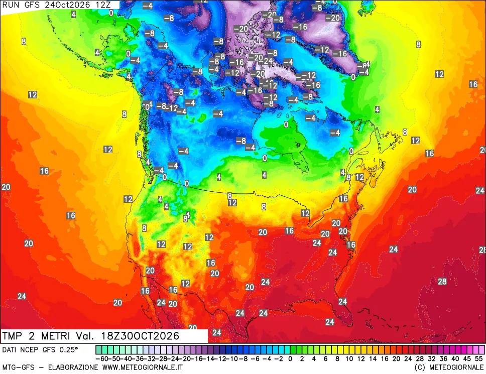 mappa Temp 2 metri