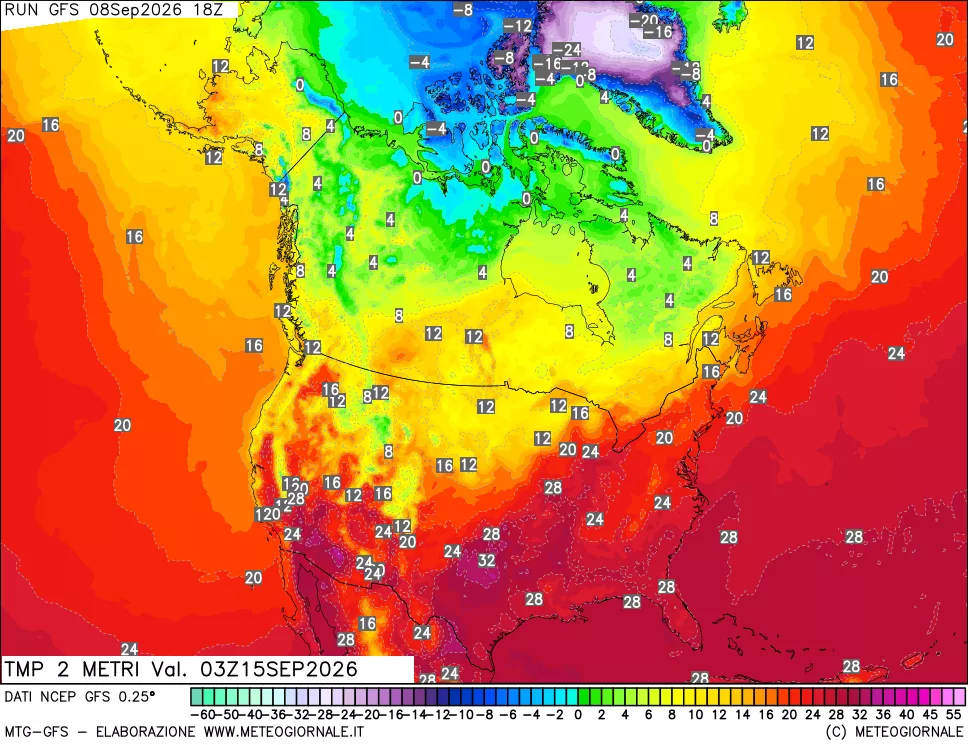 mappa Temp 2 metri