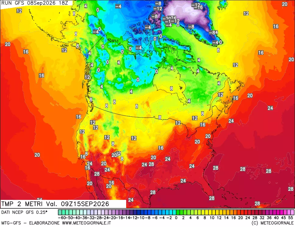 mappa Temp 2 metri