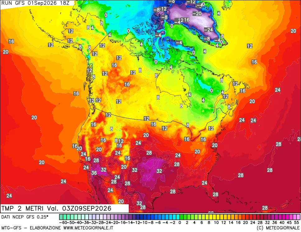 mappa Temp 2 metri