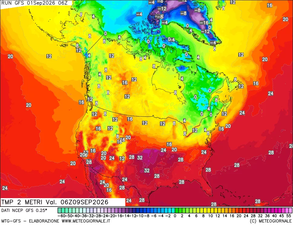 mappa Temp 2 metri