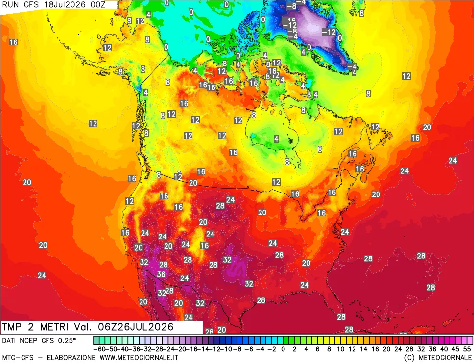 mappa Temp 2 metri