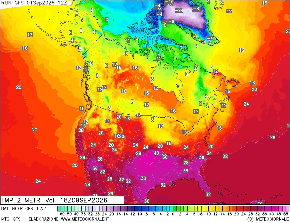 mappa Temp 2 metri