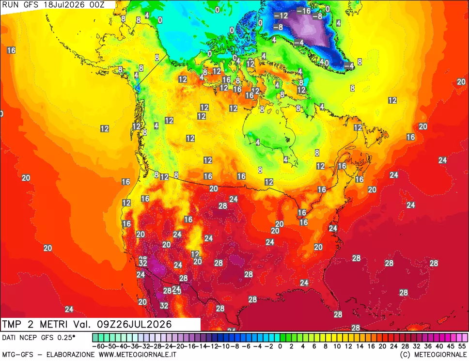 mappa Temp 2 metri