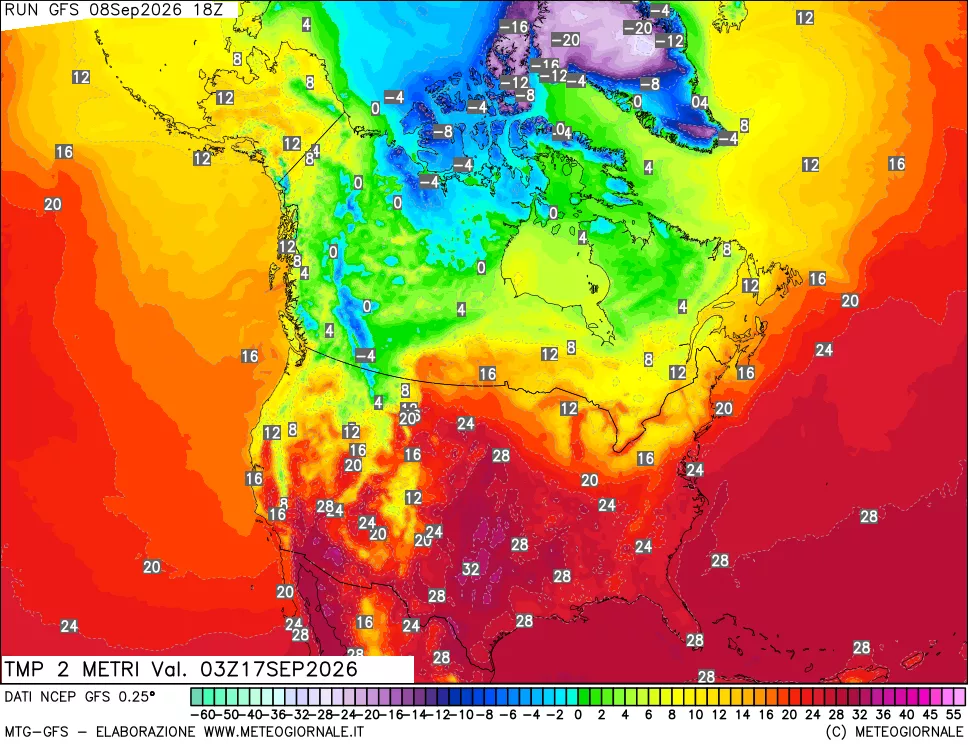 mappa Temp 2 metri