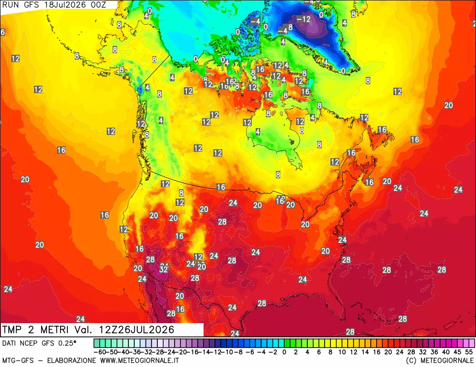 mappa Temp 2 metri
