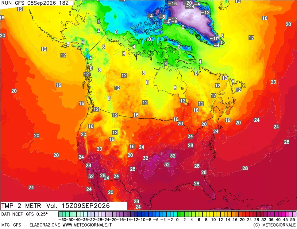 mappa Temp 2 metri