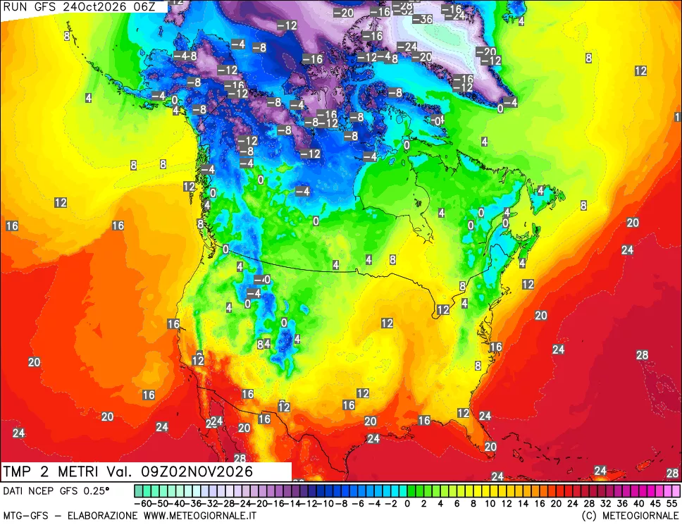 mappa Temp 2 metri