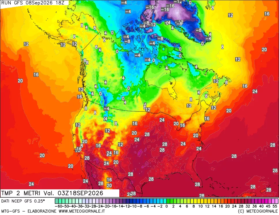 mappa Temp 2 metri