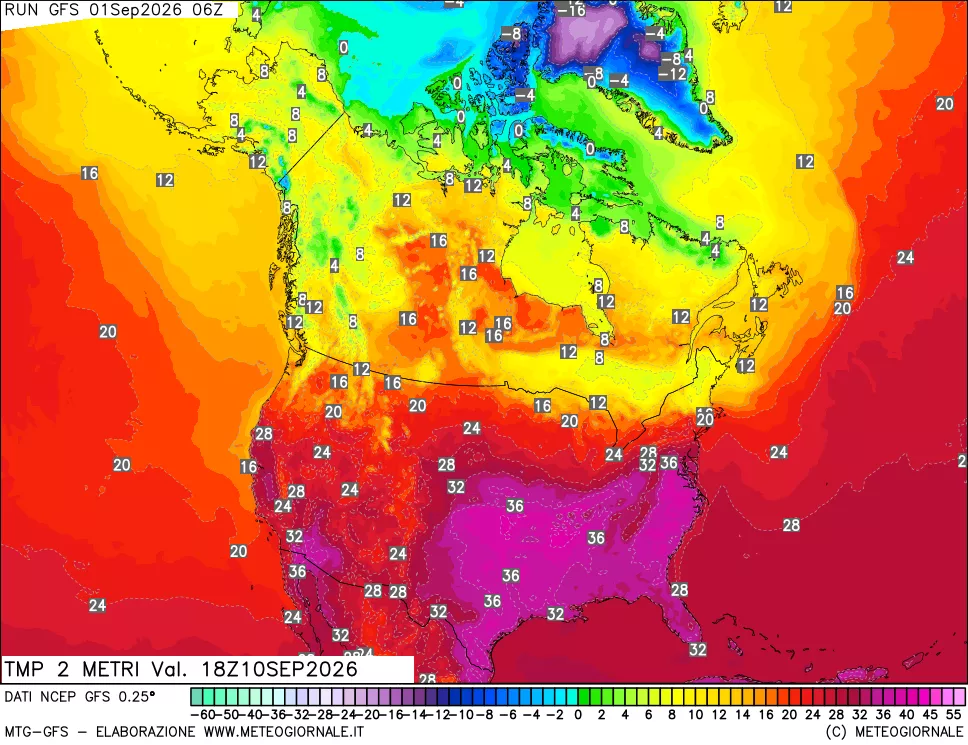 mappa Temp 2 metri