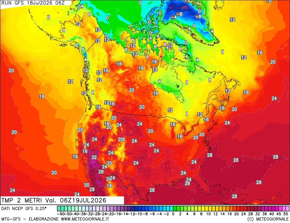 mappa Temp 2 metri