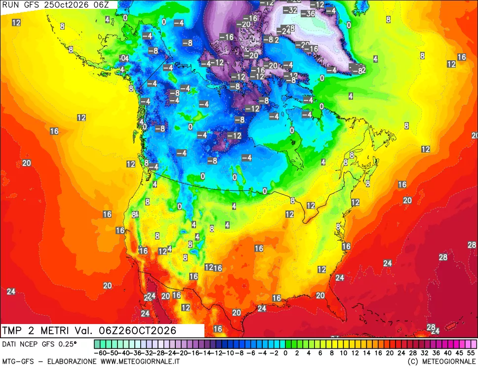 mappa Temp 2 metri