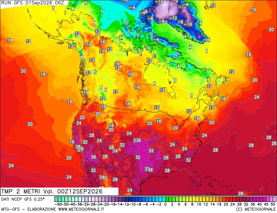 mappa Temp 2 metri