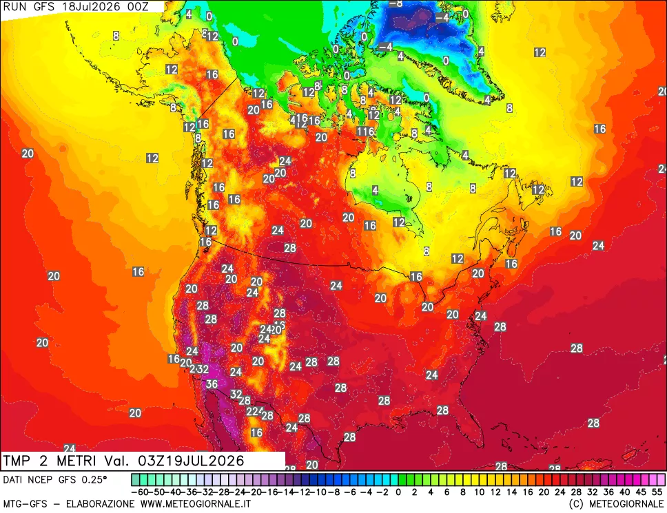 mappa Temp 2 metri