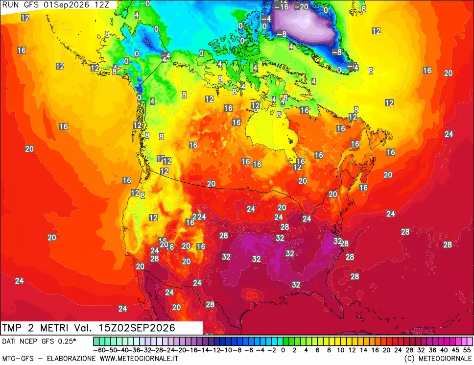 mappa Temp 2 metri