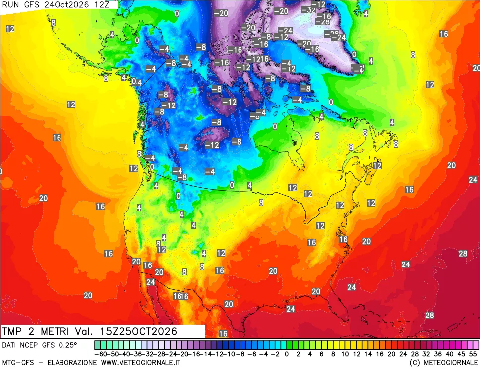 mappa Temp 2 metri