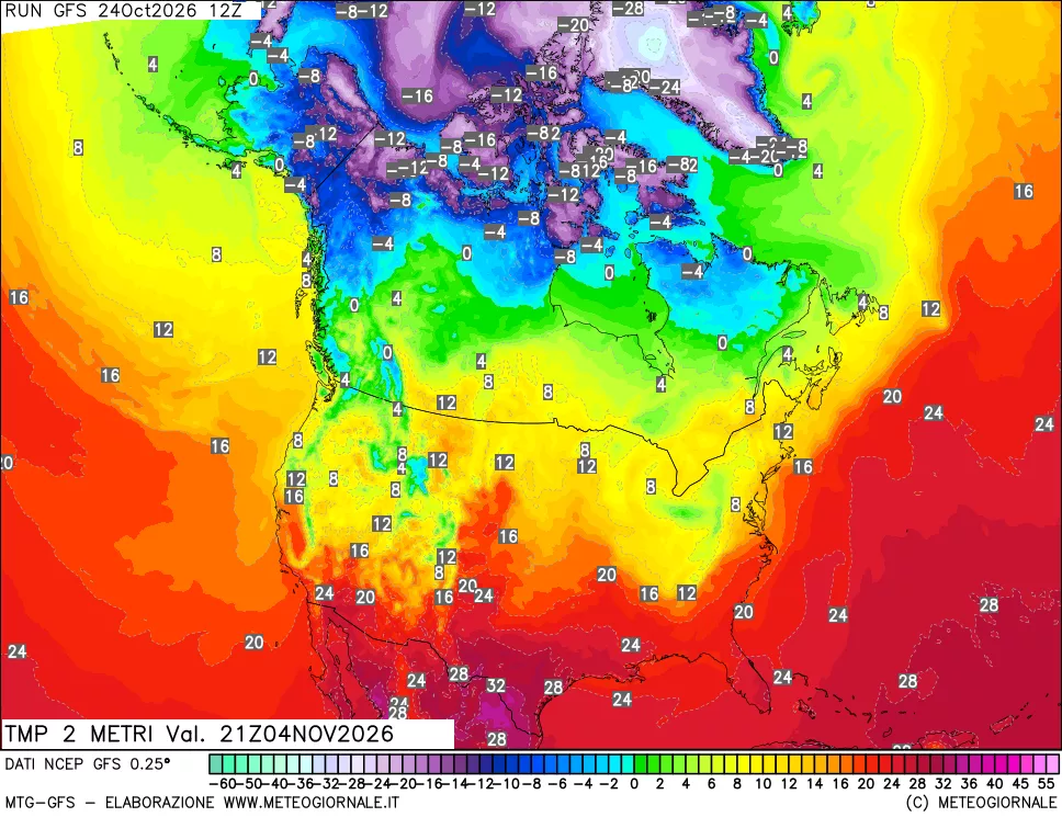 mappa Temp 2 metri