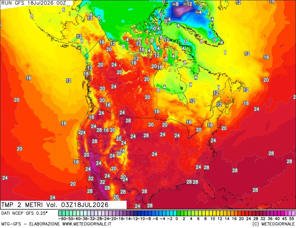 mappa Temp 2 metri