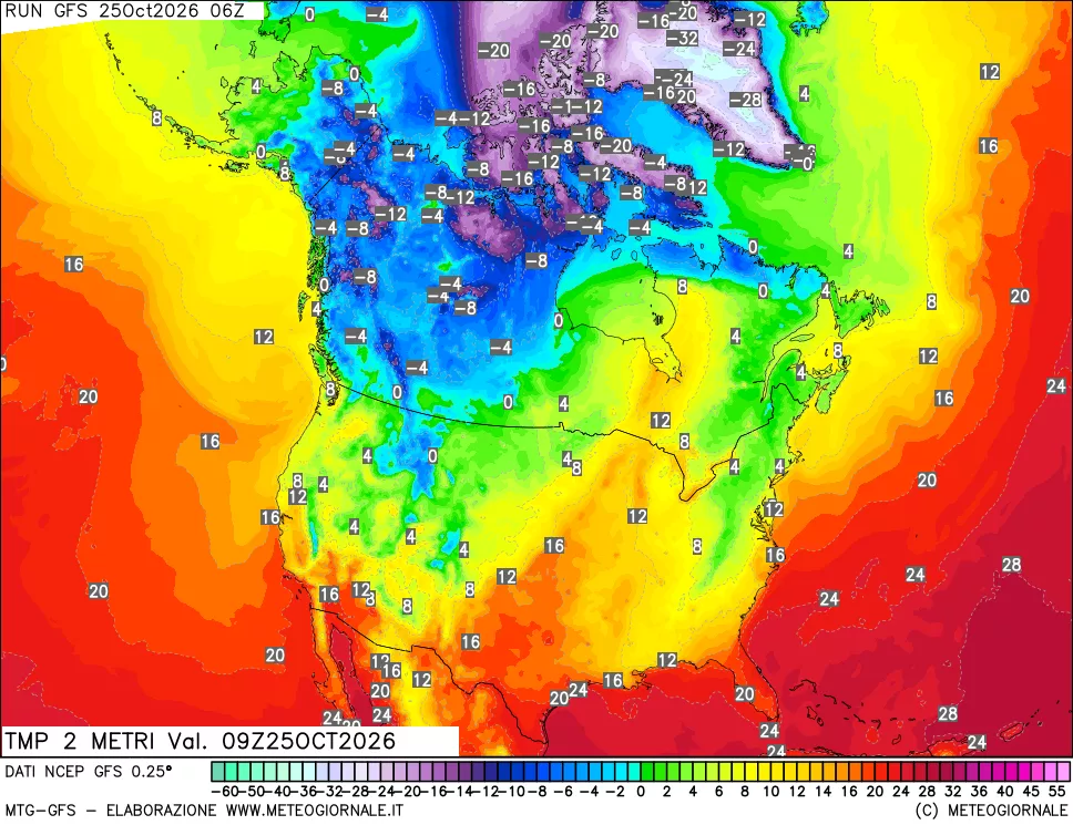 mappa Temp 2 metri