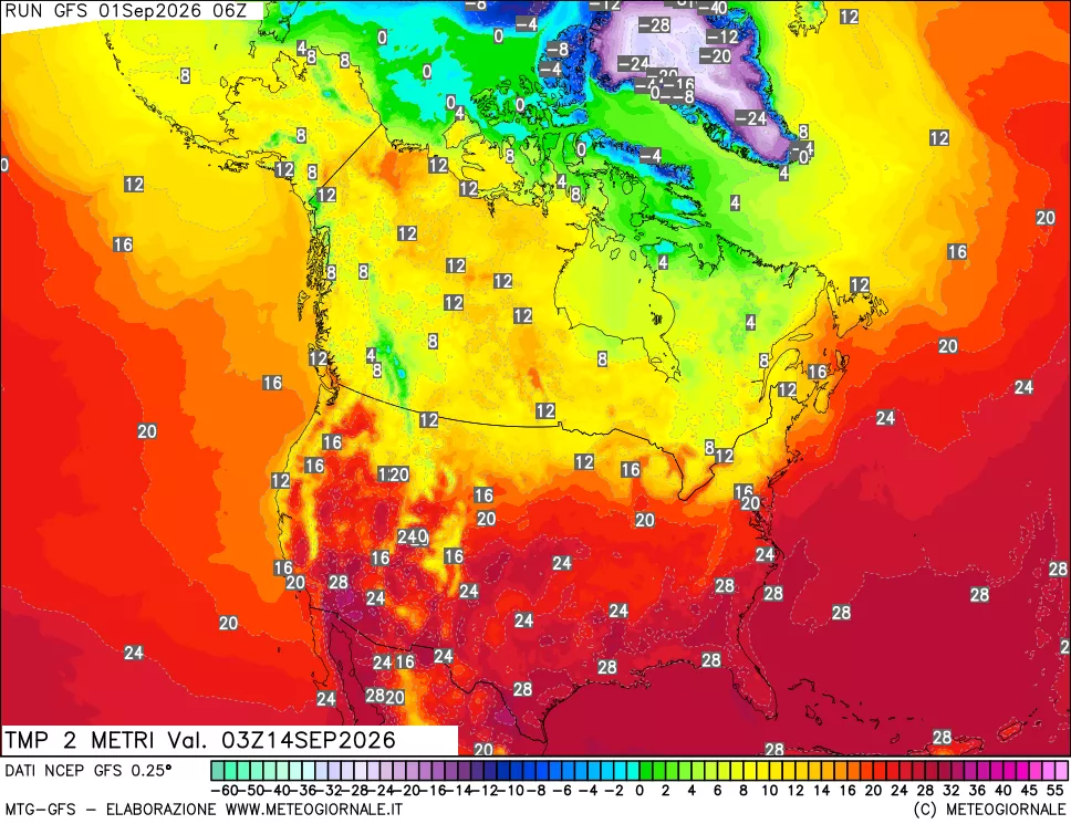 mappa Temp 2 metri
