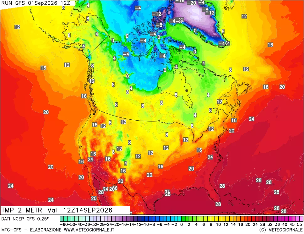 mappa Temp 2 metri