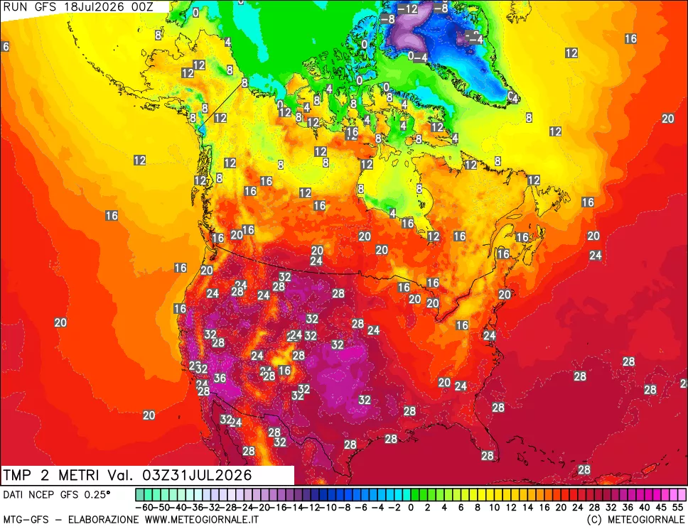 mappa Temp 2 metri