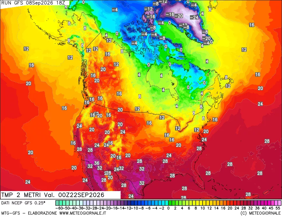 mappa Temp 2 metri