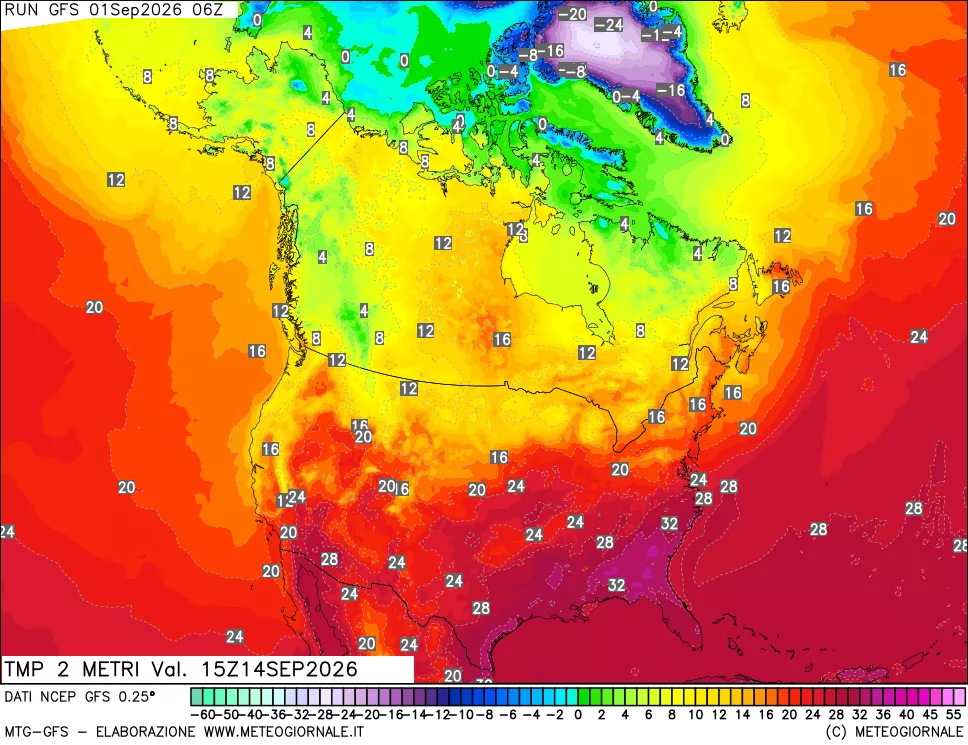 mappa Temp 2 metri