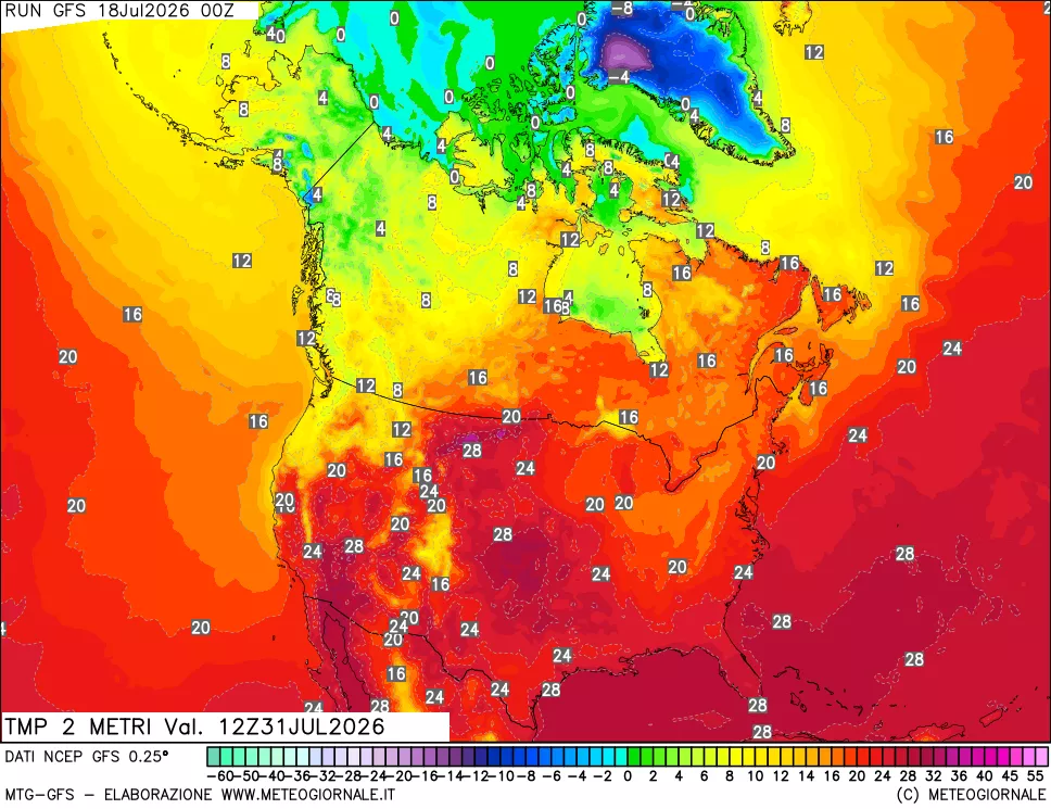 mappa Temp 2 metri
