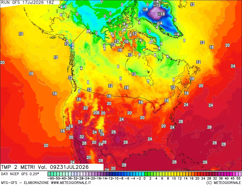 mappa Temp 2 metri
