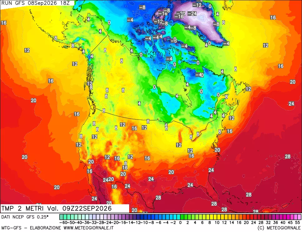mappa Temp 2 metri
