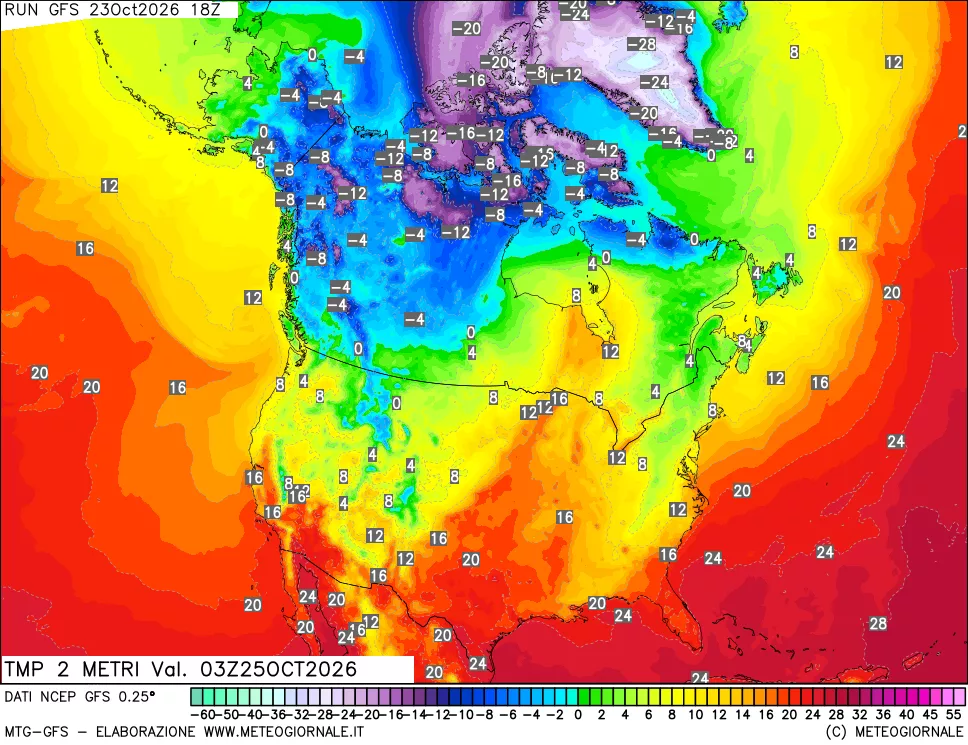mappa Temp 2 metri