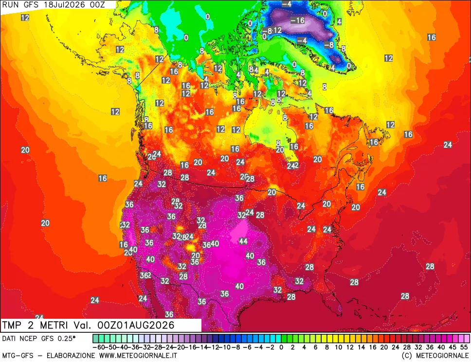 mappa Temp 2 metri