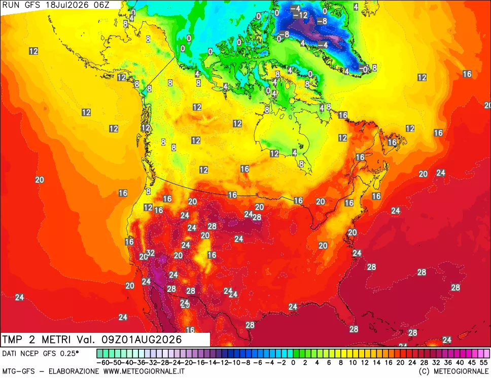 mappa Temp 2 metri