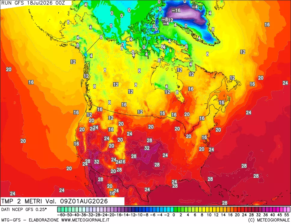 mappa Temp 2 metri