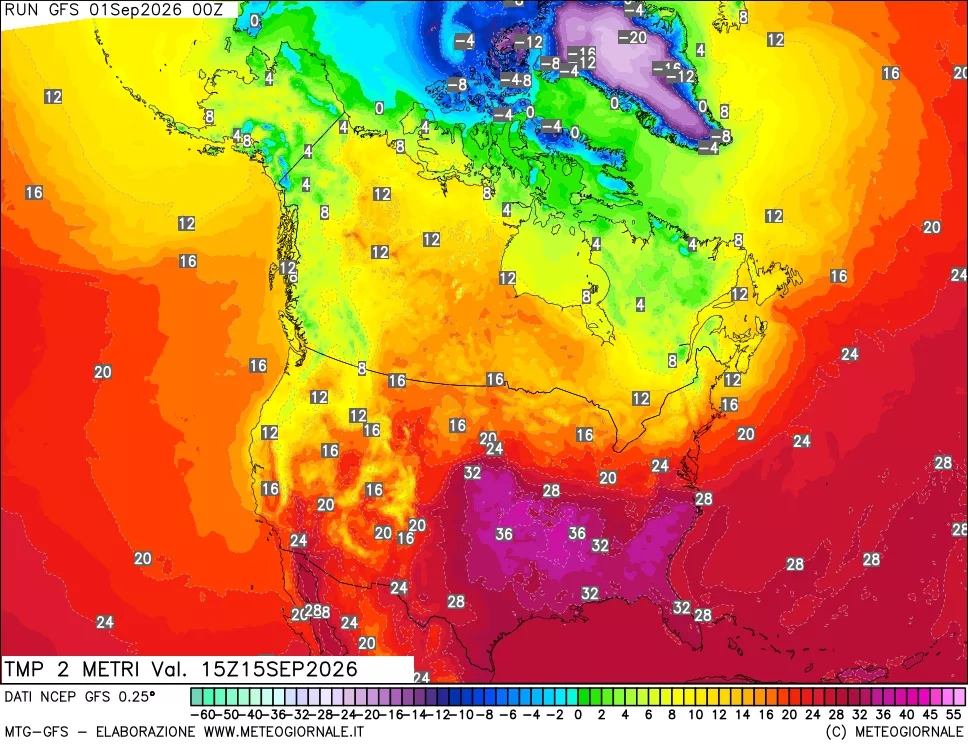 mappa Temp 2 metri