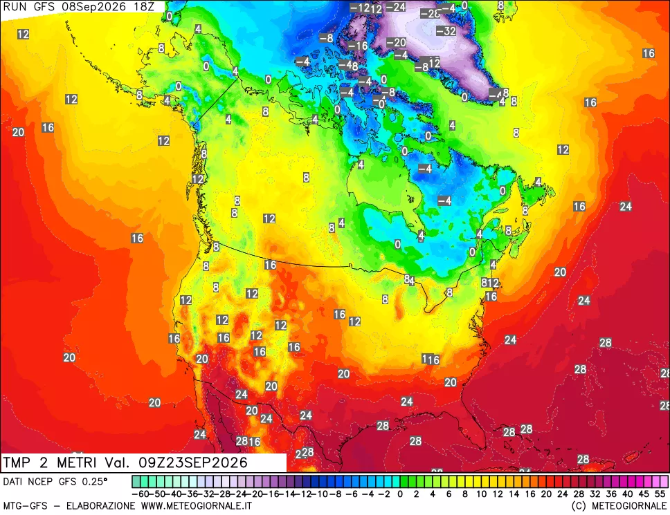 mappa Temp 2 metri