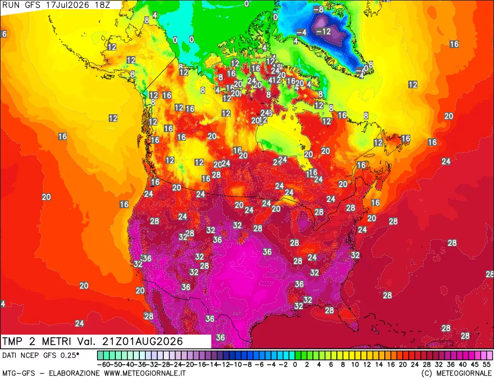 mappa Temp 2 metri