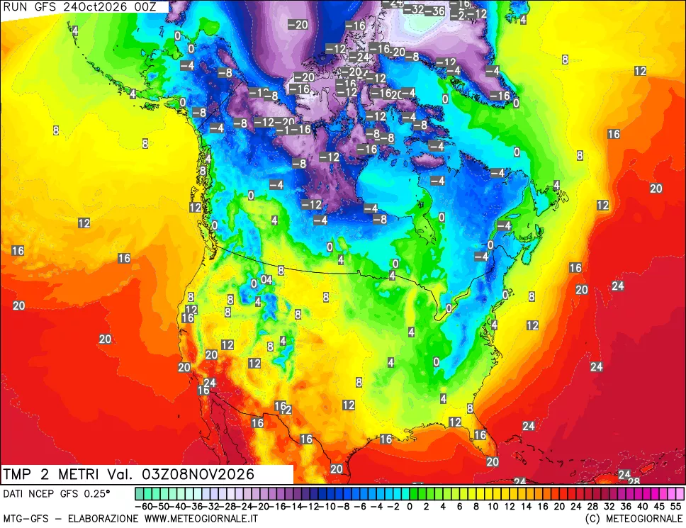 mappa Temp 2 metri