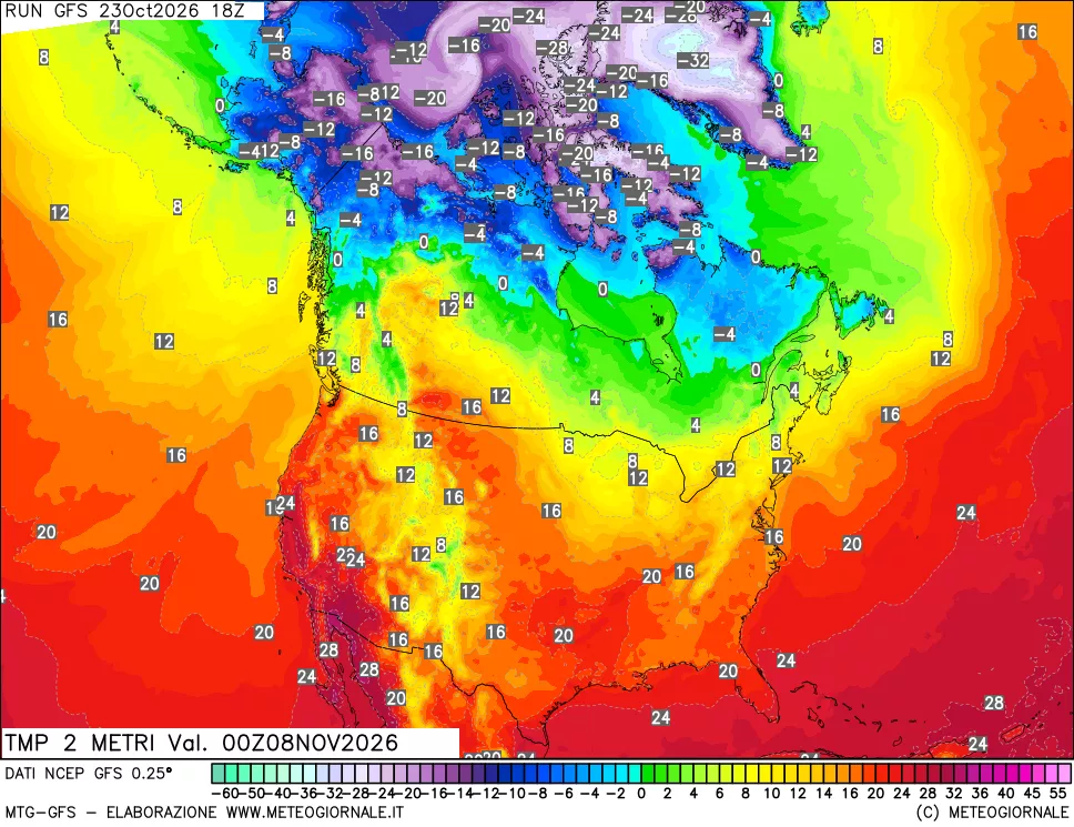 mappa Temp 2 metri