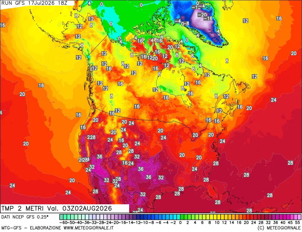 mappa Temp 2 metri