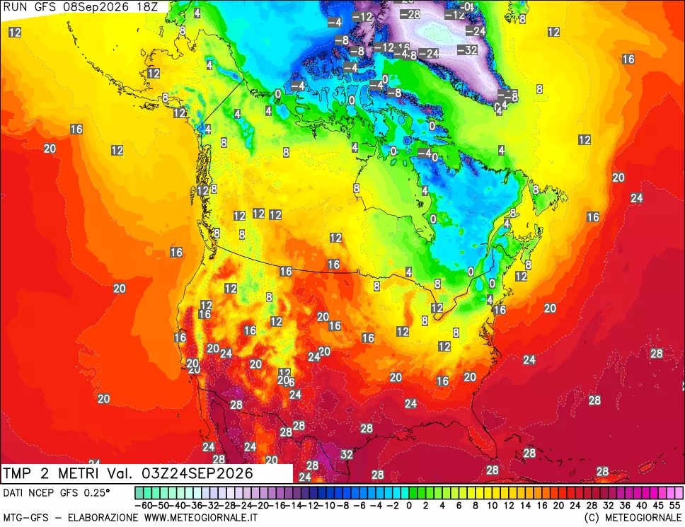 mappa Temp 2 metri